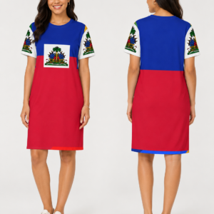 Haiti Flag T‑Shirt Dress
