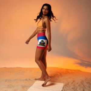 Haiti flag yoga shorts